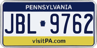 PA license plate JBL9762