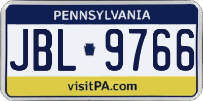 PA license plate JBL9766