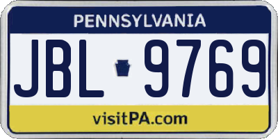 PA license plate JBL9769