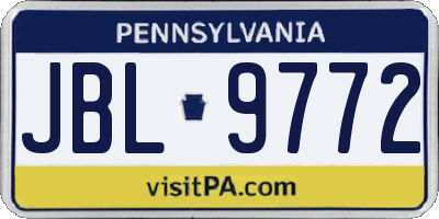 PA license plate JBL9772