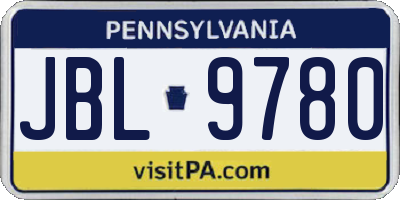 PA license plate JBL9780