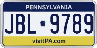 PA license plate JBL9789