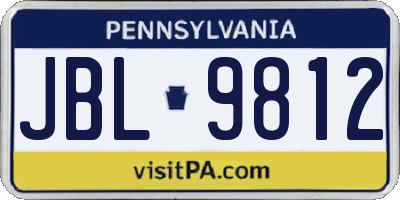 PA license plate JBL9812