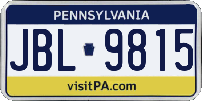 PA license plate JBL9815