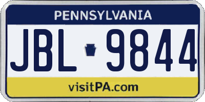 PA license plate JBL9844