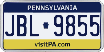 PA license plate JBL9855