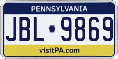 PA license plate JBL9869