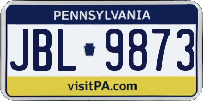 PA license plate JBL9873