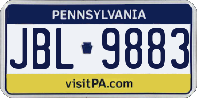 PA license plate JBL9883
