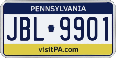 PA license plate JBL9901