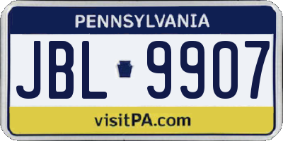 PA license plate JBL9907