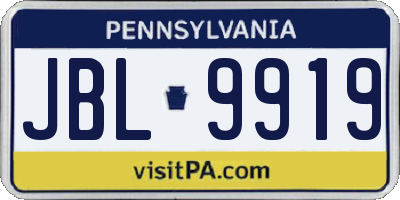 PA license plate JBL9919