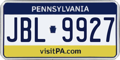 PA license plate JBL9927