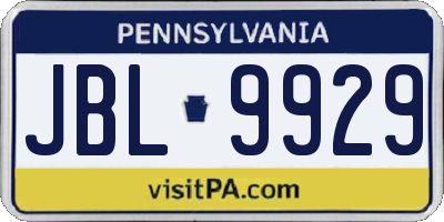PA license plate JBL9929
