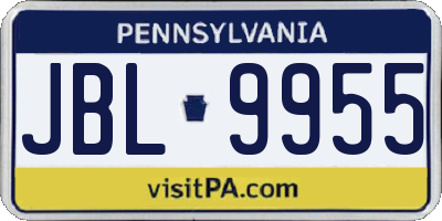 PA license plate JBL9955