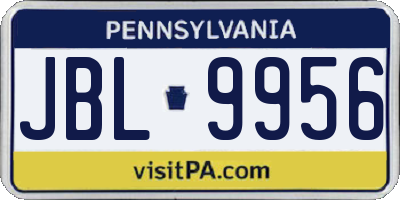 PA license plate JBL9956