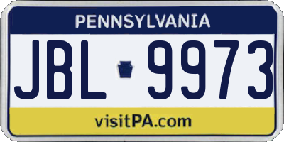 PA license plate JBL9973
