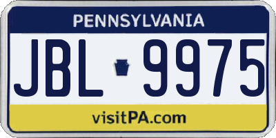 PA license plate JBL9975