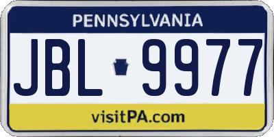 PA license plate JBL9977