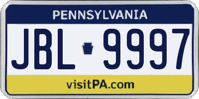 PA license plate JBL9997