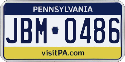 PA license plate JBM0486