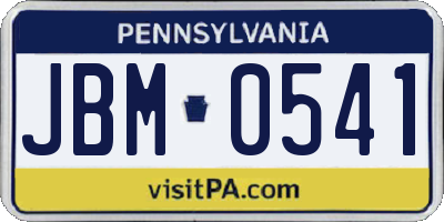 PA license plate JBM0541