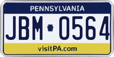 PA license plate JBM0564