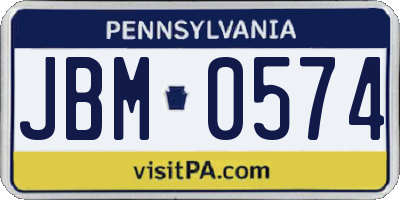 PA license plate JBM0574