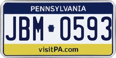 PA license plate JBM0593