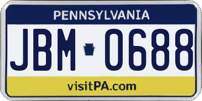 PA license plate JBM0688