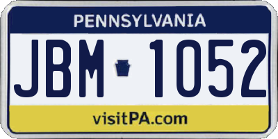 PA license plate JBM1052