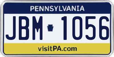 PA license plate JBM1056