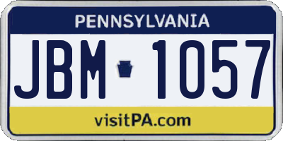 PA license plate JBM1057