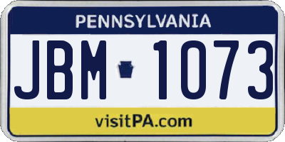 PA license plate JBM1073