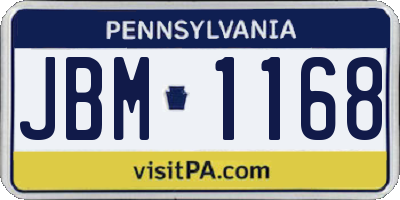 PA license plate JBM1168