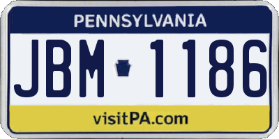 PA license plate JBM1186