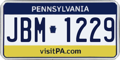 PA license plate JBM1229