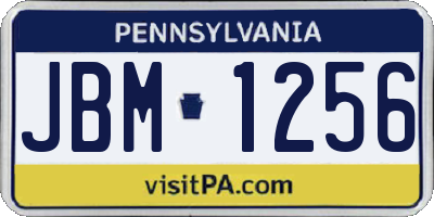 PA license plate JBM1256