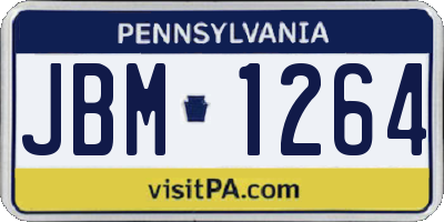 PA license plate JBM1264