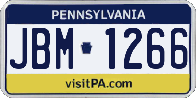 PA license plate JBM1266