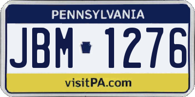 PA license plate JBM1276