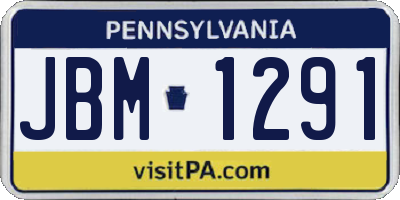 PA license plate JBM1291