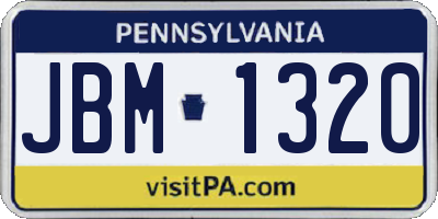 PA license plate JBM1320