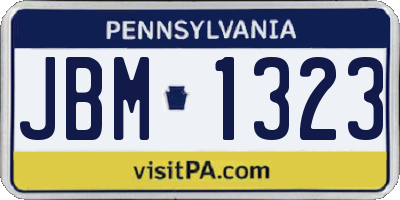 PA license plate JBM1323