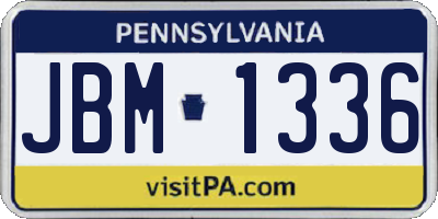 PA license plate JBM1336