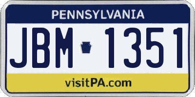 PA license plate JBM1351