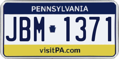 PA license plate JBM1371