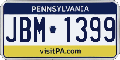 PA license plate JBM1399