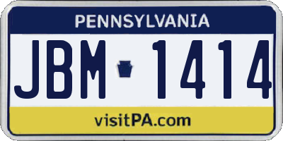 PA license plate JBM1414