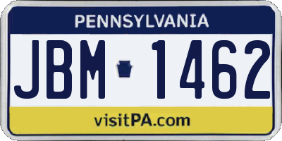 PA license plate JBM1462